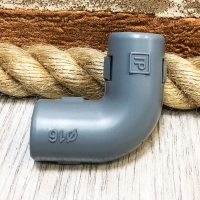 Угол 90 соединительный для трубы, d-16мм, титан "Дежавю"